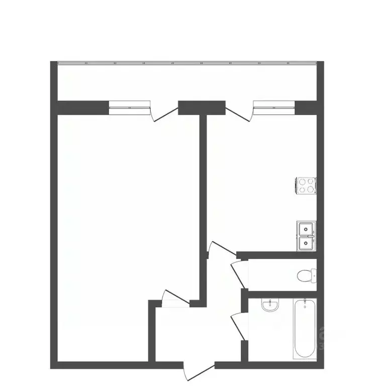 1-к кв. Тюменская область, Тюмень ул. Федюнинского, 7а (33.0 м) - Фото 2