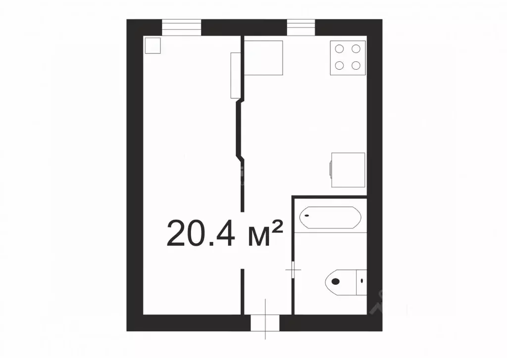 1-к кв. Владимирская область, Гусь-Хрустальный ул. Муравьева-Апостола, ... - Фото 2