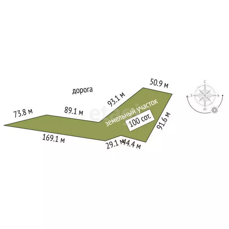 Участок в Старый Крым, Южная улица, 12Б (100 м) - Фото 1