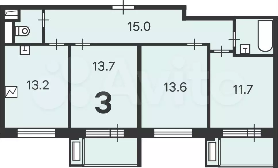 Аукцион: 3-к. квартира, 72,6 м, 2/28 эт. - Фото 0