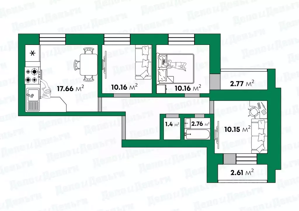3-к кв. Кировская область, Киров Мурашинский проезд, 7к1 (63.0 м) - Фото 1