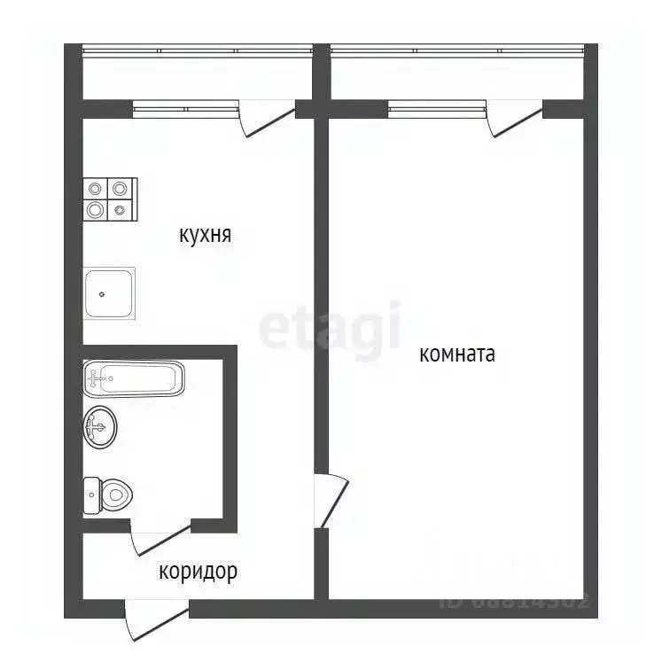 1-к кв. Ленинградская область, Кириши ул. Мира, 1 (31.9 м) - Фото 2