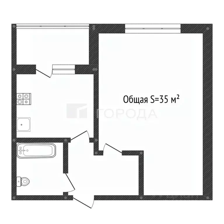 1-к кв. Алтайский край, Барнаул ул. Юрина, 243А (34.6 м) - Фото 1