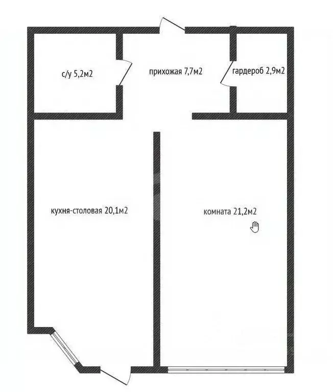 1-к кв. Краснодарский край, Геленджик Верхняя ул., 4к7 (57.1 м) - Фото 2