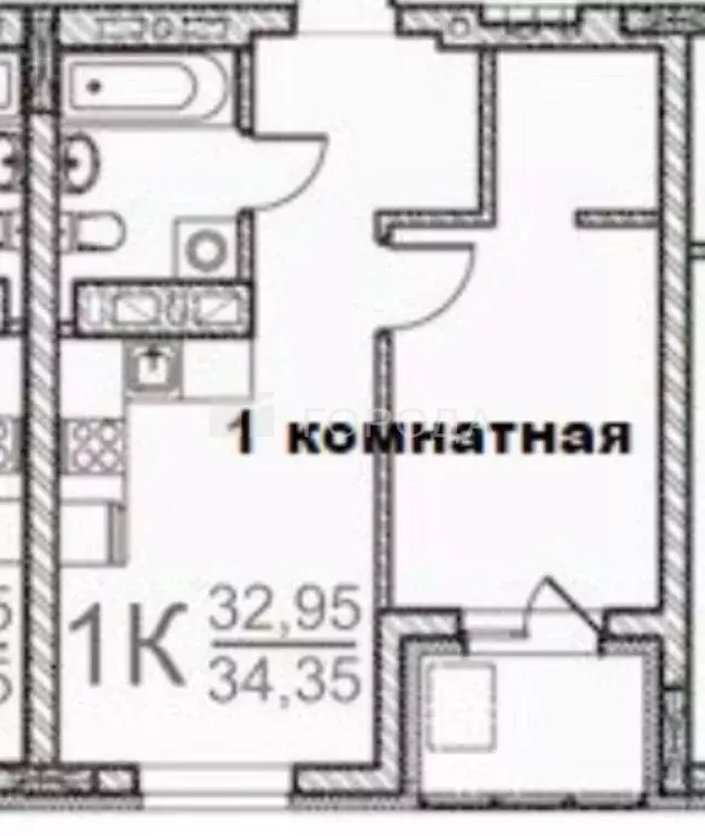 1-к кв. Алтайский край, Барнаул ул. Гулькина, 41 (34.0 м) - Фото 1
