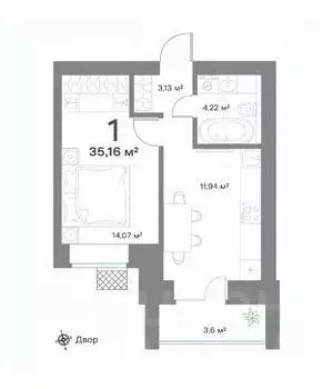 1-к кв. Нижегородская область, Выкса  (35.16 м) - Фото 0