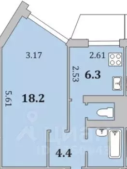 1-к кв. Мурманская область, Мурманск ул. Ушакова, 5к2 (35.0 м) - Фото 1