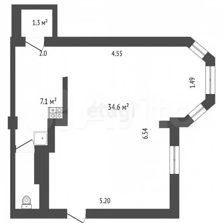 Продам офисное помещение, 43.8 м - Фото 0