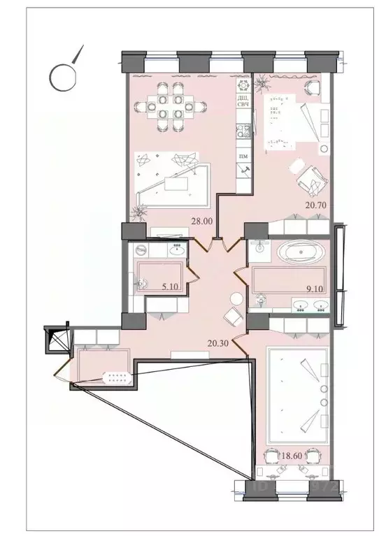2-к кв. Санкт-Петербург, Санкт-Петербург, Пушкин Захаржевская ул., 14 ... - Фото 1