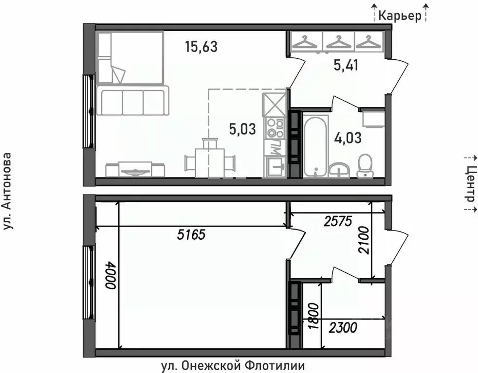 1-к кв. Карелия, Петрозаводск Флотилия жилой комплекс (30.1 м) - Фото 0