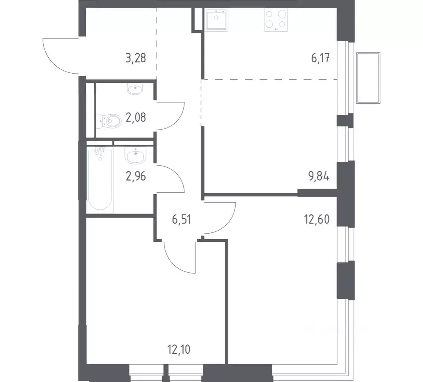 2-к кв. Московская область, Ленинский городской округ, д. Калиновка ... - Фото 1