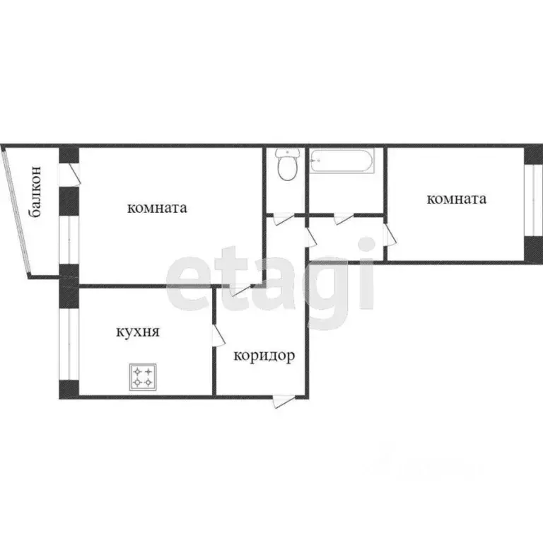 2-к кв. Ханты-Мансийский АО, Сургут просп. Ленина, 34 (54.0 м) - Фото 1