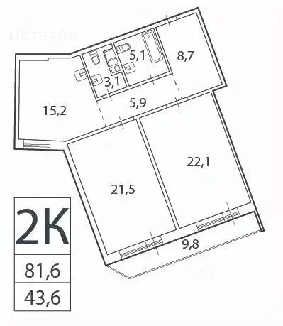 2-к кв. Новосибирская область, Новосибирск ул. Орджоникидзе, 47 (81.6 ... - Фото 1