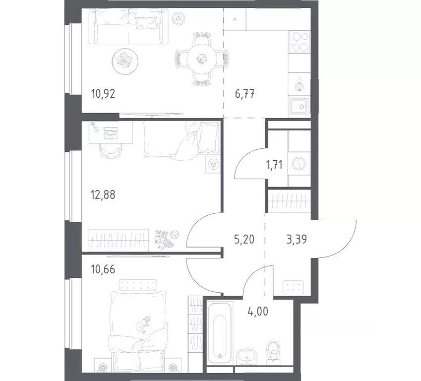 2-к кв. Московская область, Домодедово городской округ, с. Ям ул. ... - Фото 1