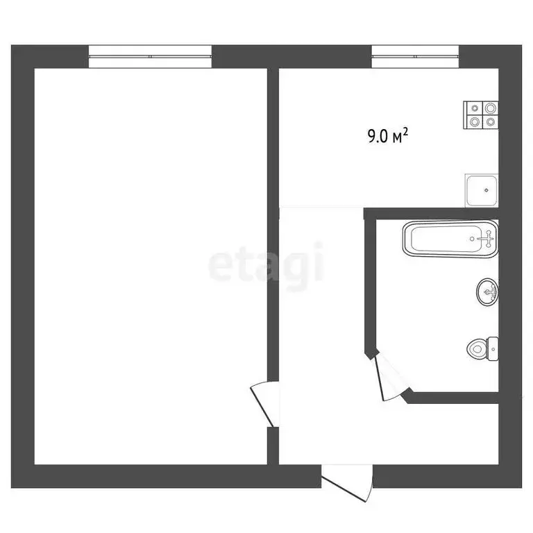 1-комнатная квартира: Нальчик, улица Щаденко, 27 (31.4 м) - Фото 0