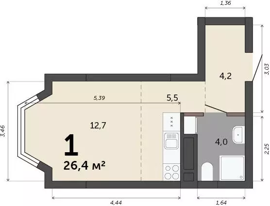 Квартира-студия: Екатеринбург, Сосновый переулок (26.4 м) - Фото 0