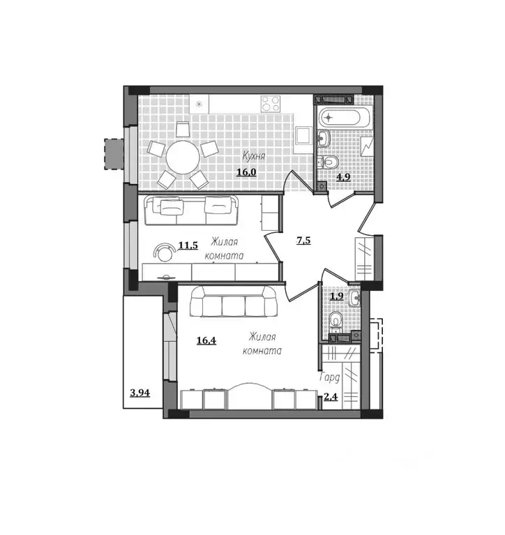 2-к кв. Смоленская область, Смоленск ул. Александра Степанова, 14 ... - Фото 1
