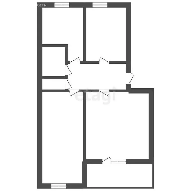 3-комнатная квартира: село Викулово, улица 40 лет Победы, 12 (61.7 м) - Фото 1