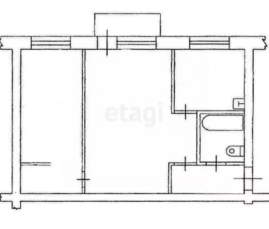 2-к кв. Татарстан, Казань ул. Мусина, 53 (47.4 м) - Фото 2