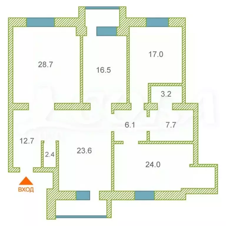 4-к кв. Тюменская область, Тюмень ул. Семакова, 9 (127.5 м) - Фото 2