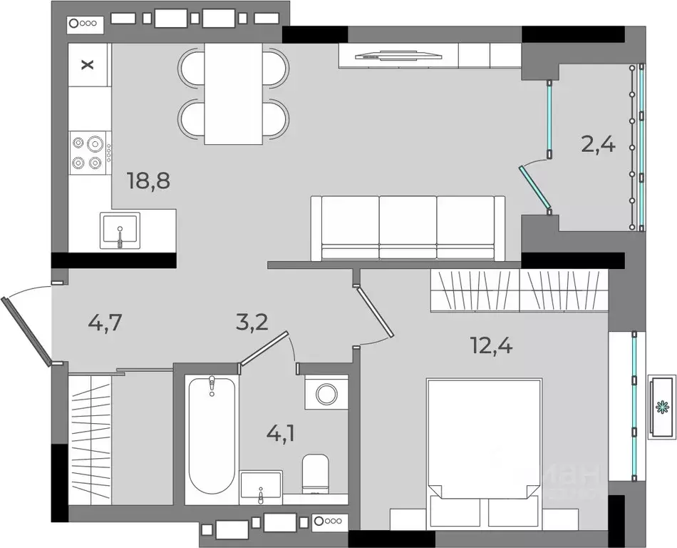 1-к кв. Удмуртия, Ижевск Северо-Западный жилрайон, 2-й мкр, Новый ... - Фото 1