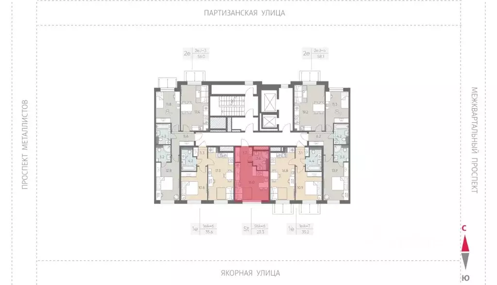 Студия Санкт-Петербург Партизанская ул., 3 (23.3 м) - Фото 1