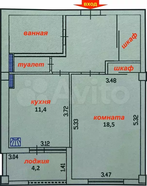 1-к. квартира, 51,1 м, 2/5 эт. - Фото 0