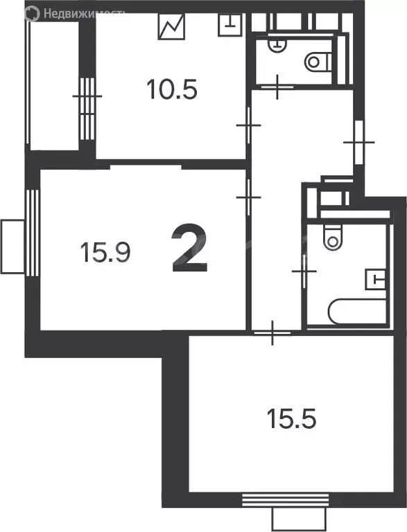2-комнатная квартира: Москва, Краснодонская улица, 50 (55.6 м) - Фото 1
