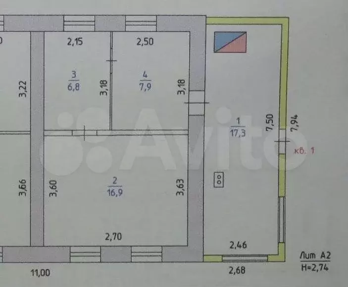 Аукцион: 3-к. квартира, 48,9 м, 1/1 эт. - Фото 0