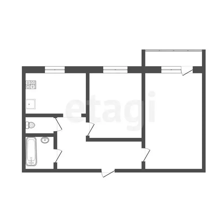 2-комнатная квартира: Усинск, улица Строителей, 14 (48.5 м) - Фото 1
