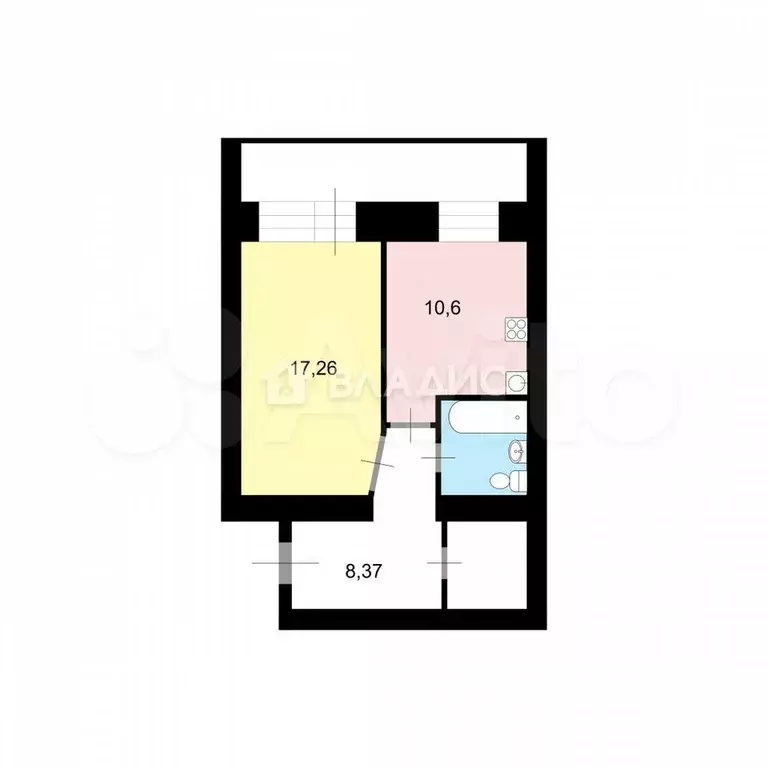 1-к. квартира, 35 м, 3/5 эт. - Фото 0