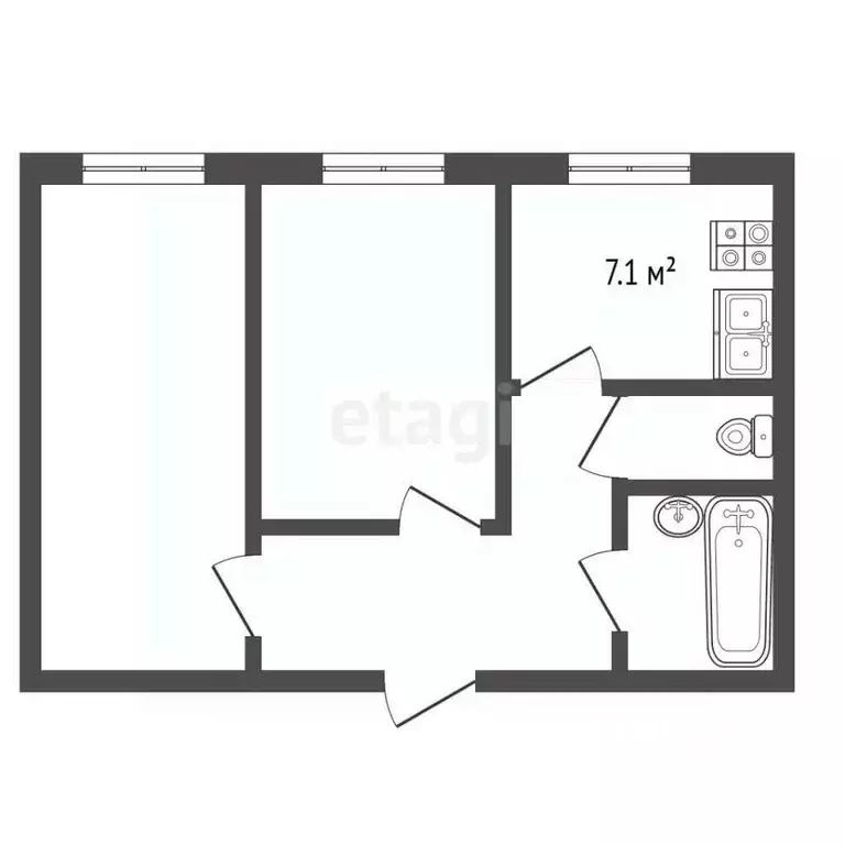 2-к кв. Самарская область, Самара ул. Стара-Загора, 88 (47.3 м) - Фото 1