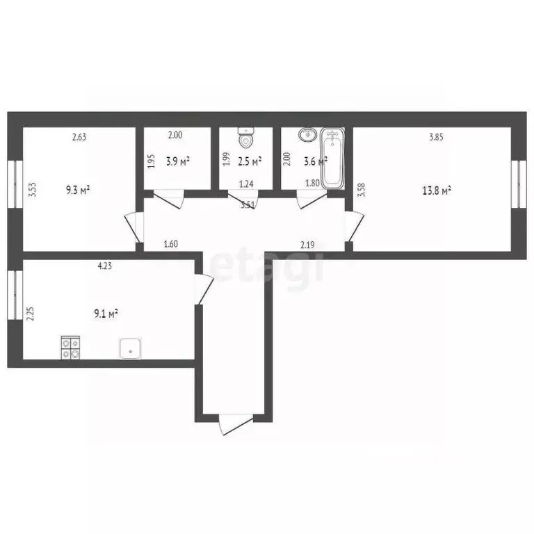 2-к кв. Тюменская область, Тюмень ул. Избышева, 6 (54.8 м) - Фото 1