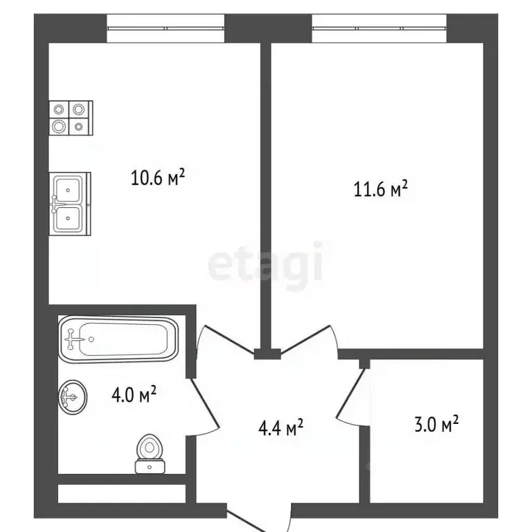 1-к кв. Москва Люблинская ул., 80к4 (33.6 м) - Фото 2
