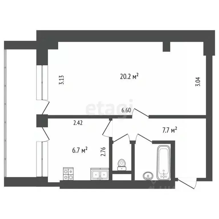 1-к кв. Москва Ленинградское ш., 3к1 (40.0 м) - Фото 2
