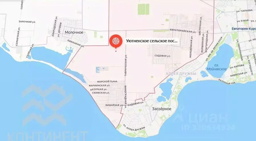 Участок в Крым, Сакский район, с. Уютное ул. Мира, 1 (917.0 сот.) - Фото 0
