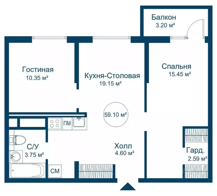 2-к кв. Тверская область, Конаковский муниципальный округ, ... - Фото 0