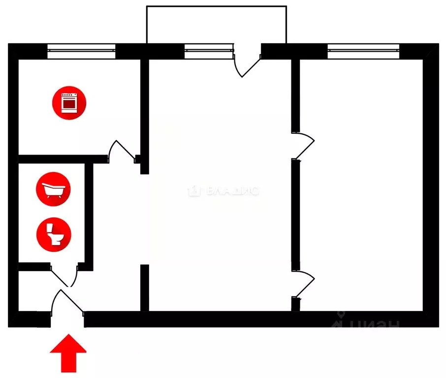 2-к кв. Владимирская область, Владимир ул. Полины Осипенко, 1а (40.6 ... - Фото 2