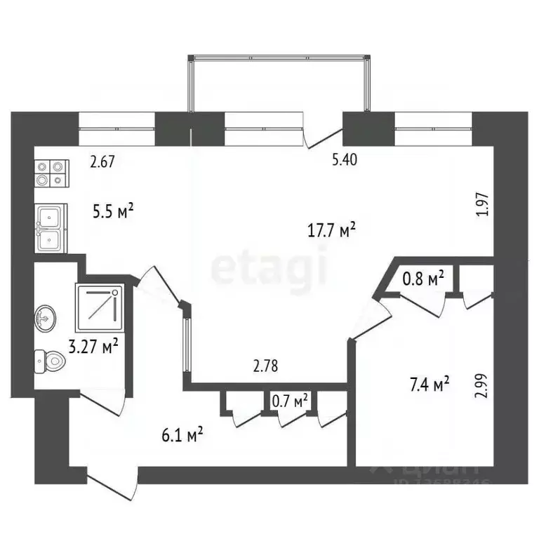 2-к кв. Хабаровский край, Солнечный рп ул. Геологов, 8Б (40.6 м) - Фото 2