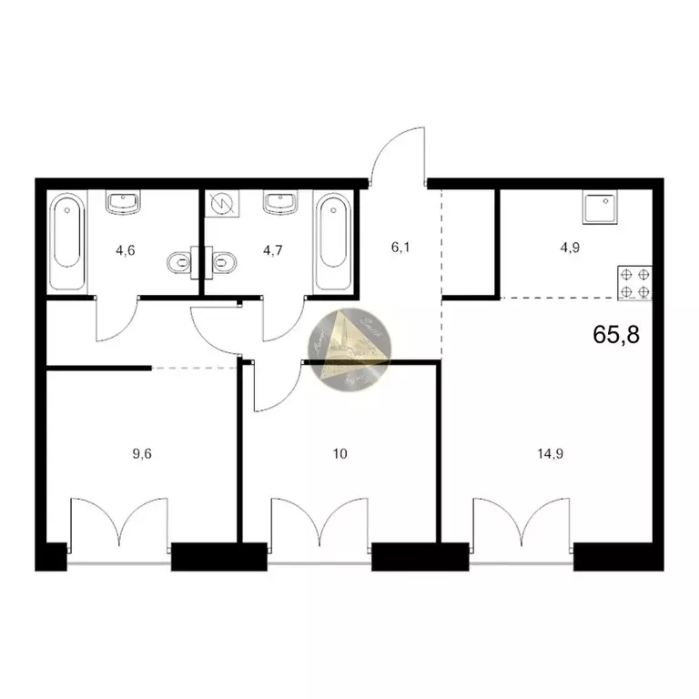 2-к кв. Санкт-Петербург наб. Обводного Канала, 169 (65.8 м) - Фото 2