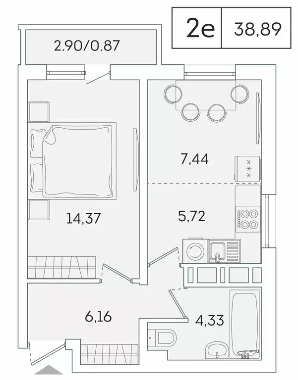 1-комнатная квартира: Мурино, Графская улица, 6к1 (37.9 м) - Фото 1