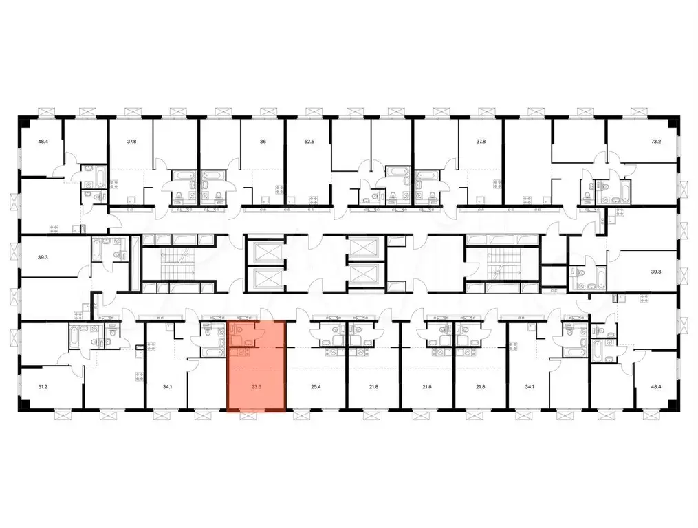 Квартира-студия, 23,6 м, 14/24 эт. - Фото 1