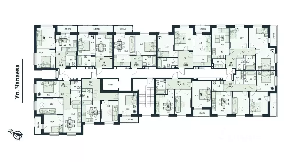 2-к кв. Пермский край, Краснокамск ул. Чапаева, 42 (39.9 м) - Фото 1