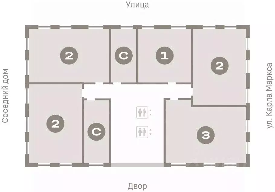 2-к кв. Курганская область, Курган Центральный жилрайон, Дом Кино ... - Фото 2