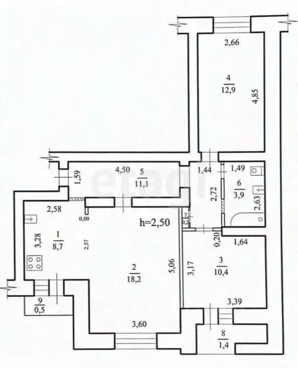 3-к кв. Забайкальский край, Чита ул. Ленина, 55 (65.4 м) - Фото 2