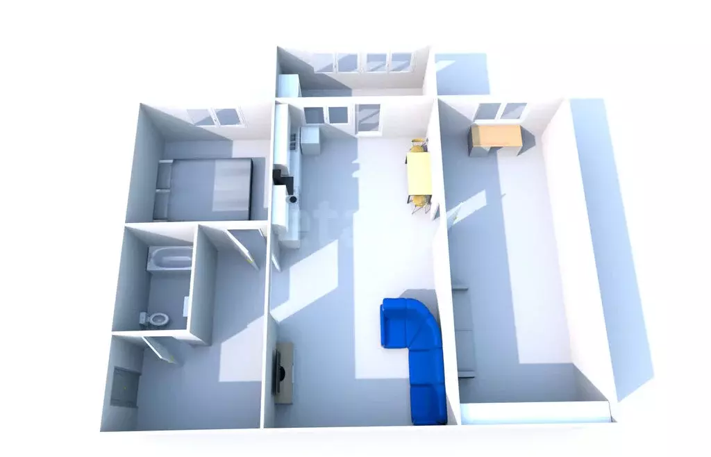 2-комнатная квартира: Южно-Сахалинск, Тихоокеанская улица, 4 (44 м) - Фото 1