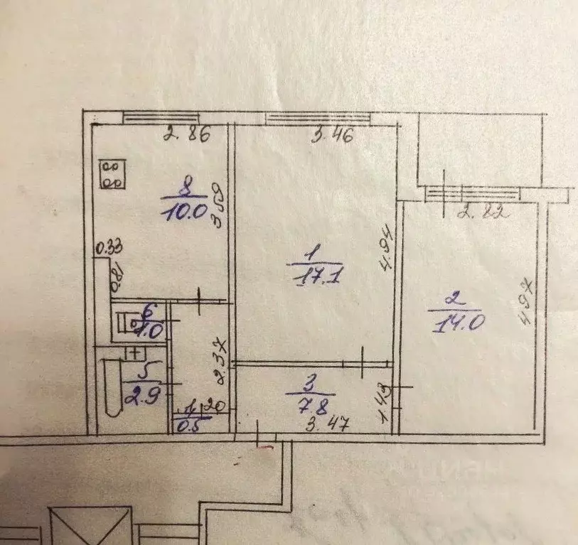 2-к кв. Самарская область, Новокуйбышевск просп. Победы, 52 (53.3 м) - Фото 1