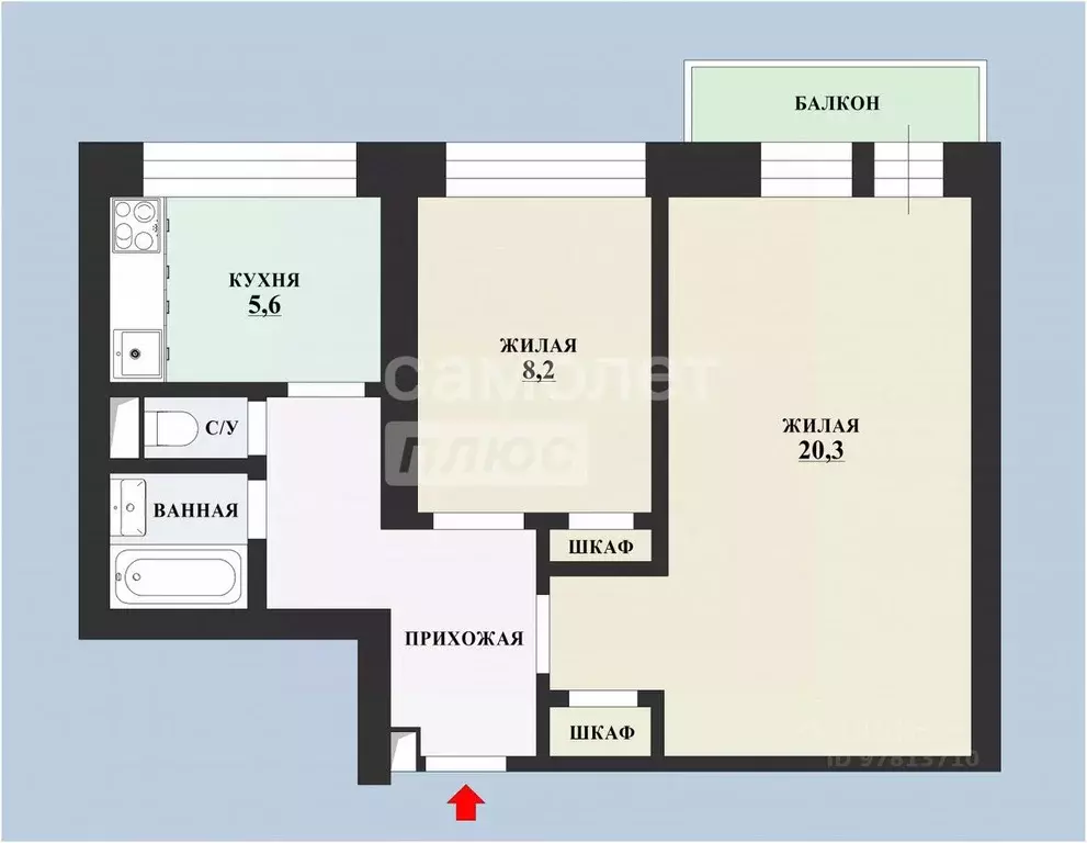 2-к кв. Москва Фрязевская ул., 11К2 (45.6 м) - Фото 1