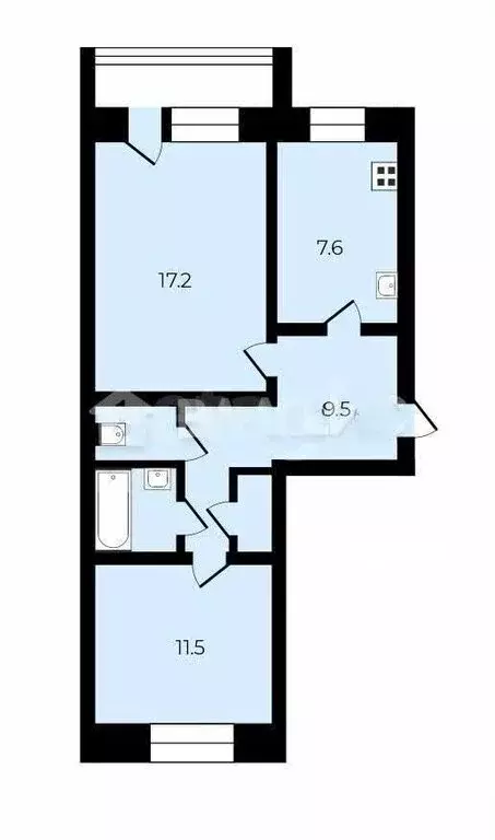2-комнатная квартира: Вологда, улица 3-го Интернационала, 4 (50.2 м) - Фото 1
