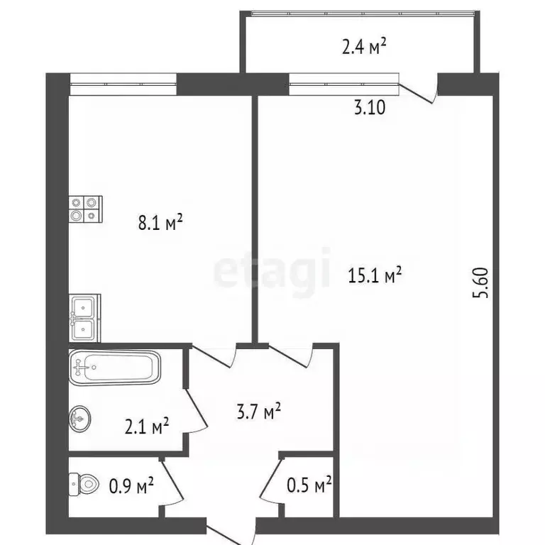 1-к кв. Санкт-Петербург просп. Науки, 14К1 (32.8 м) - Фото 0